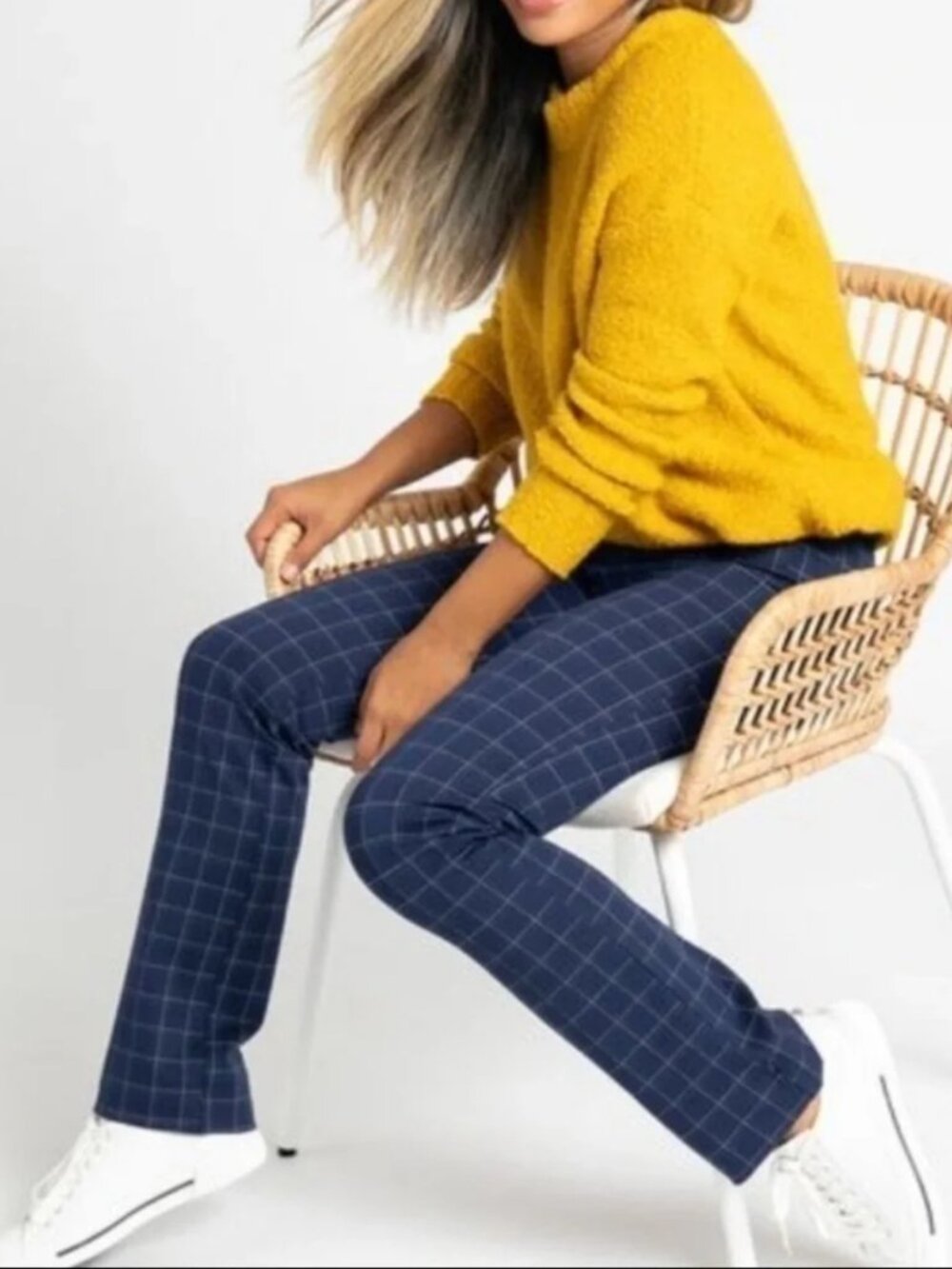 New Betabrand Columbia Check Straight Two Pocket Dress Pant Yoga Pants XXLarge